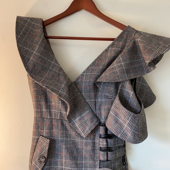 Self Portrait  midi length plaid dress US 0 UK 4 EUC - Picture 3 of 14